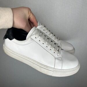 Givenchy Urban Street White Leather Low Top Sneakers Black Knot Mens Shoes